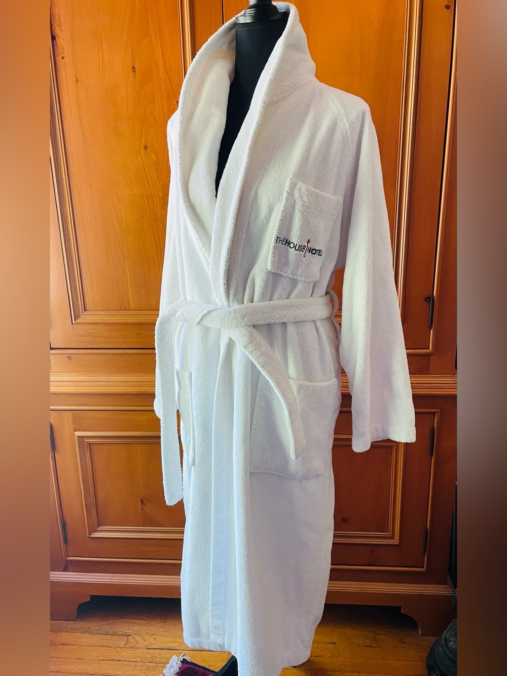 Titanium Cotton Terry Bath Robe with The House Hotel Pocket Label